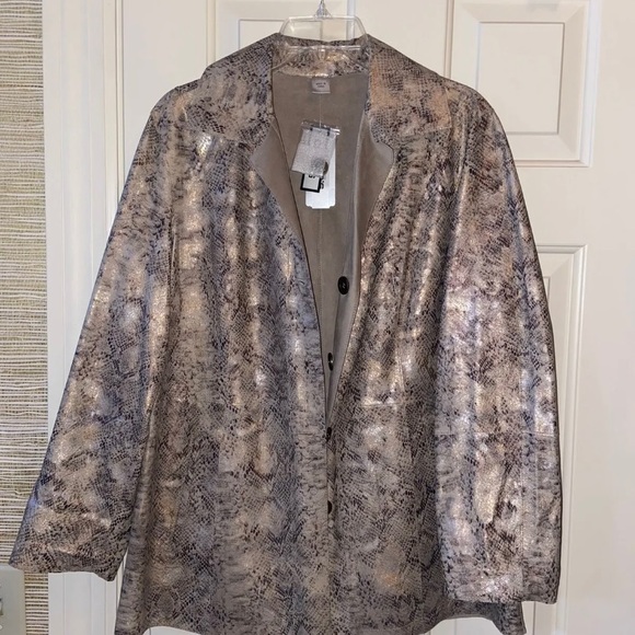 Brand New With Tags Reversible Neiman Marcus Jacket Metallic Copper Boa Peacoat - Picture 6 of 6